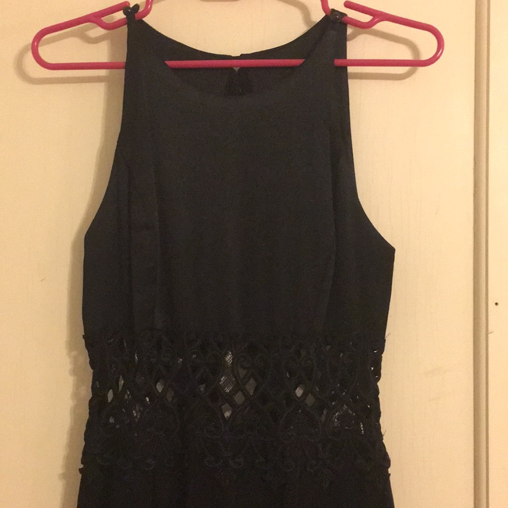 Vintage Cutout Lace Maxi Dress Small